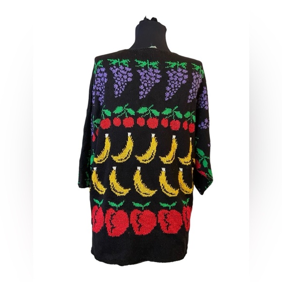 Vintage French Rags Hand-Loomed Fruit Crew Neck Sweater - Picture 4 of 16